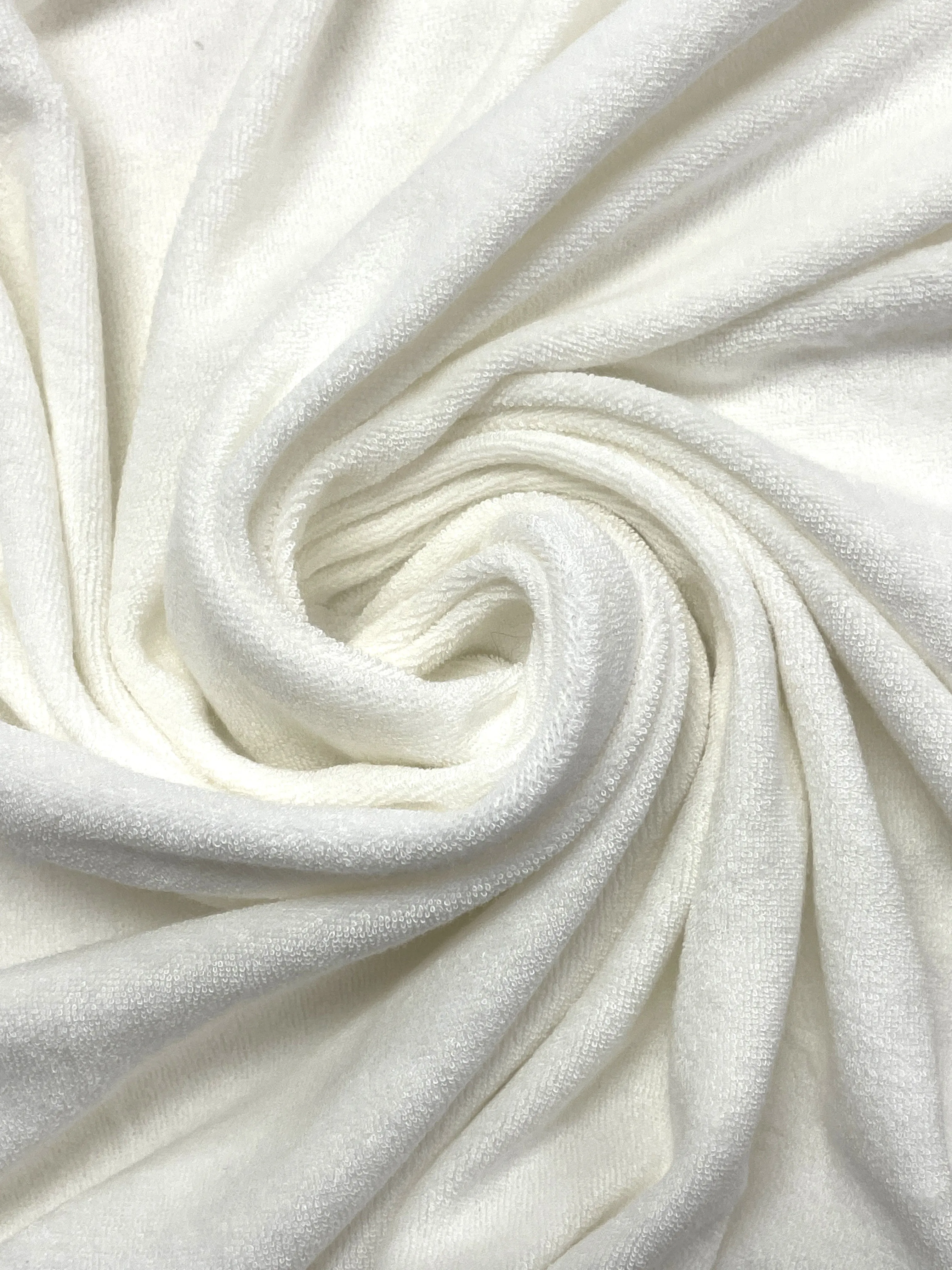 1 1/2 YD Cotton Knit Terry Cloth - Off White