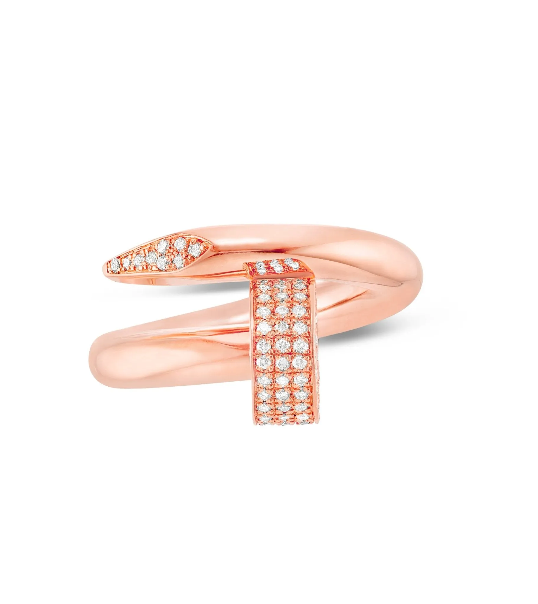 14K Gold 1.0ctw Diamond Nail Ring