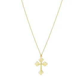 14K Yellow Gold Diamond Cross Necklace