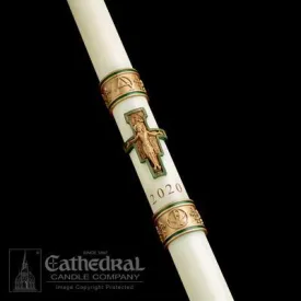 2-1/16" x 42" Cross of St Francis Paschal Candle