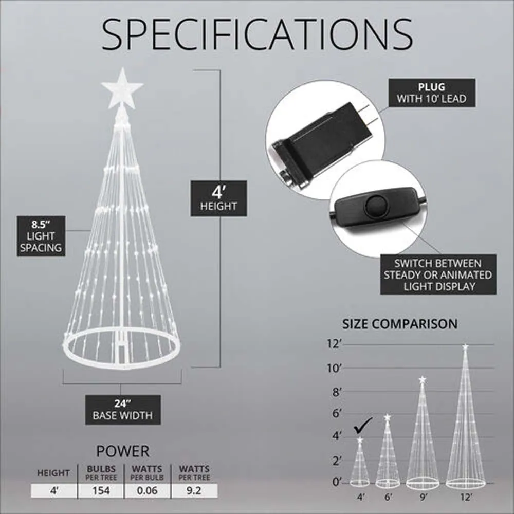 4-ft. Blue LED Animated Outdoor Lightshow Christmas Tree
