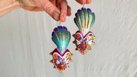 Alebrije Heart Earrings. Sterling Silver. Atelier Aadya. 1168