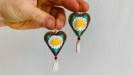 Alebrije Heart Pianted Earrings. Atelier Aadya