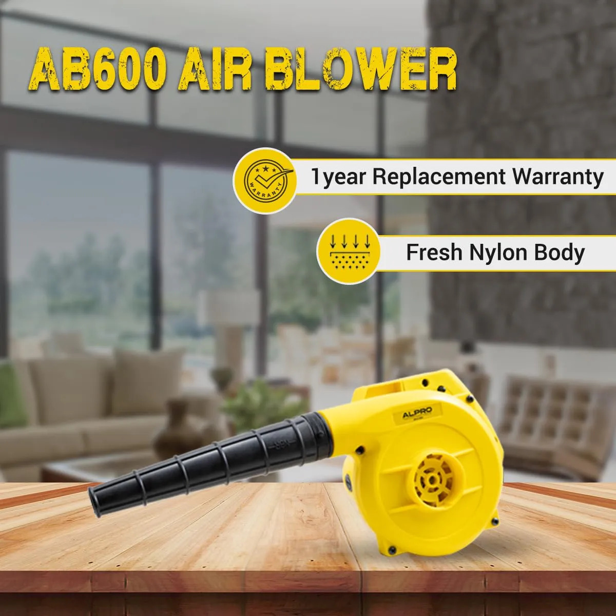ALPRO AB600 Electric Air Blower 600W Heavy-Duty Blower for Home, Office, Car, Dust Cleaning