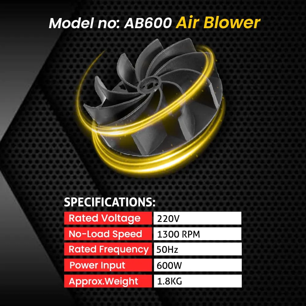 ALPRO AB600 Electric Air Blower 600W Heavy-Duty Blower for Home, Office, Car, Dust Cleaning