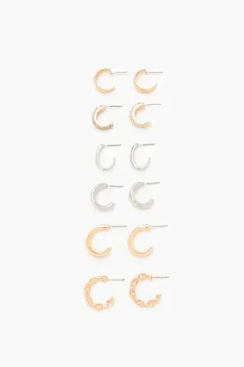Assorted Hoop Earrings (6 Pack)