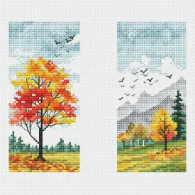 Autumn landscape. Forest - PDF Cross Stitch Pattern