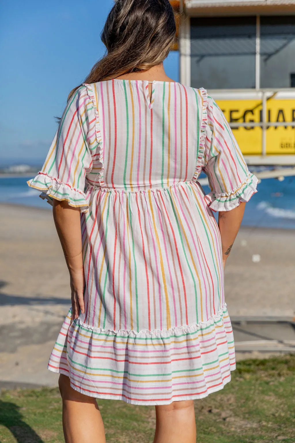 Ayla Colour Stripe Cotton Dress by Worthier