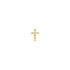 Baby Cross Diamond Stud - Yellow Gold