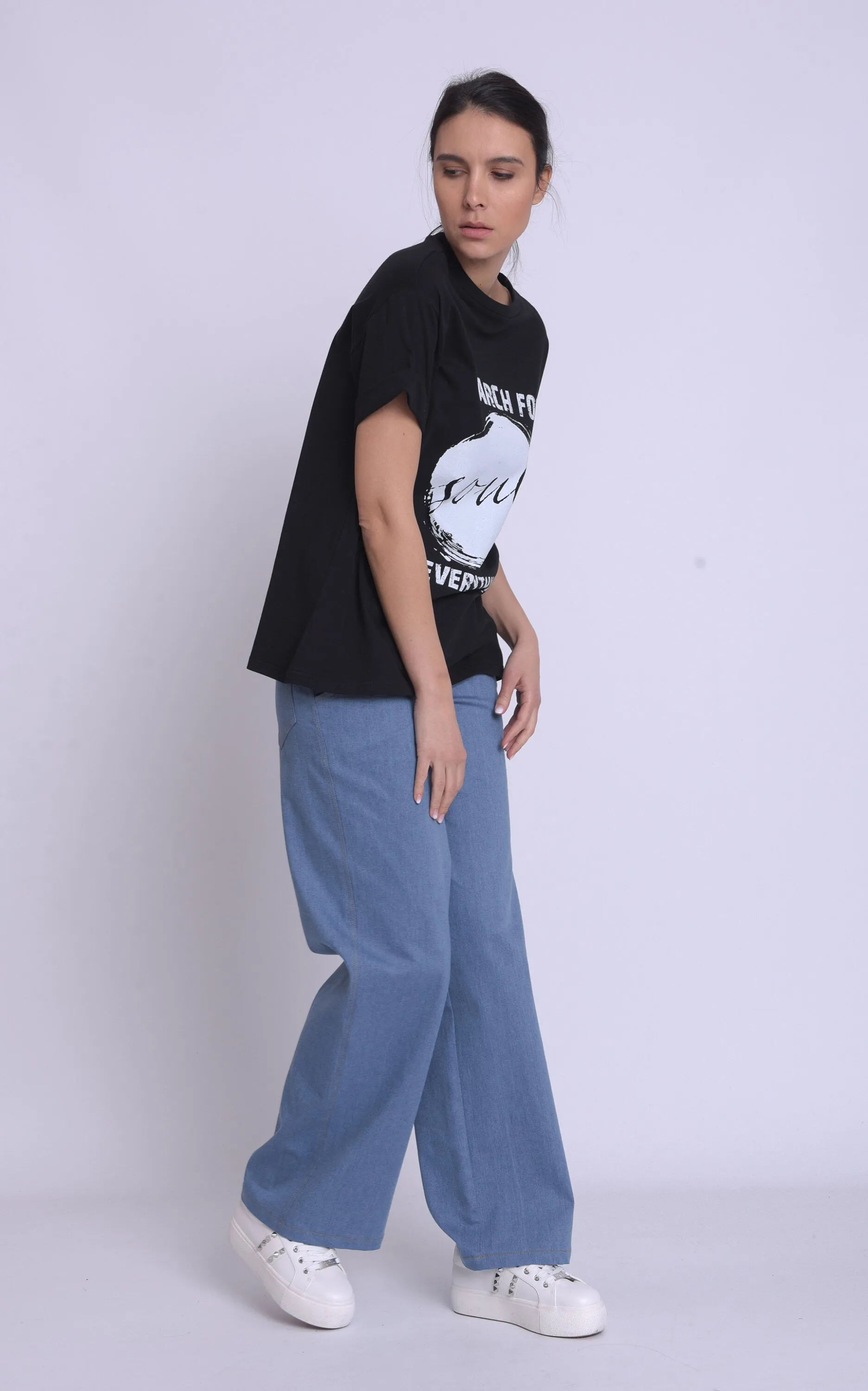 Black Inspirational Slogan T-shirt