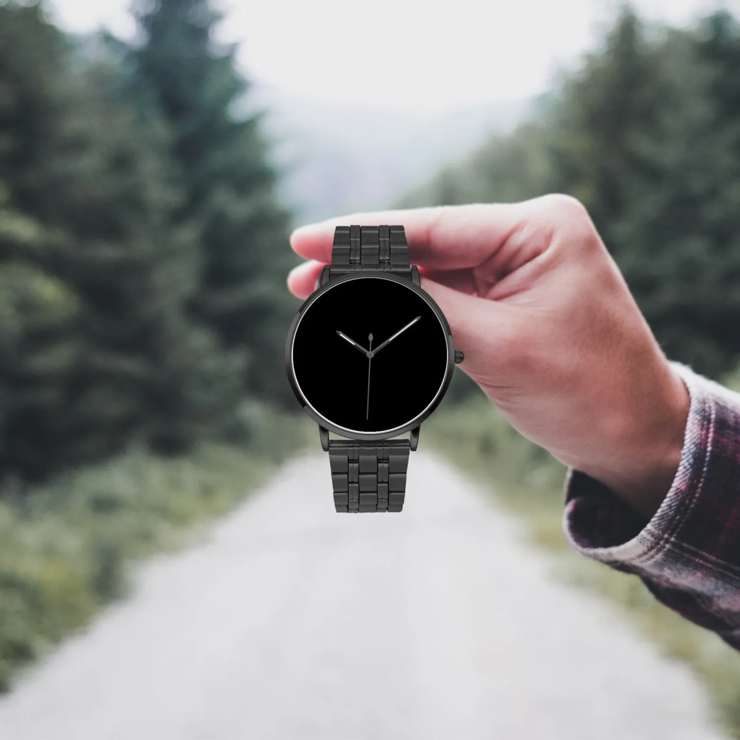 Black Instafamous Steel Strap Quartz watch