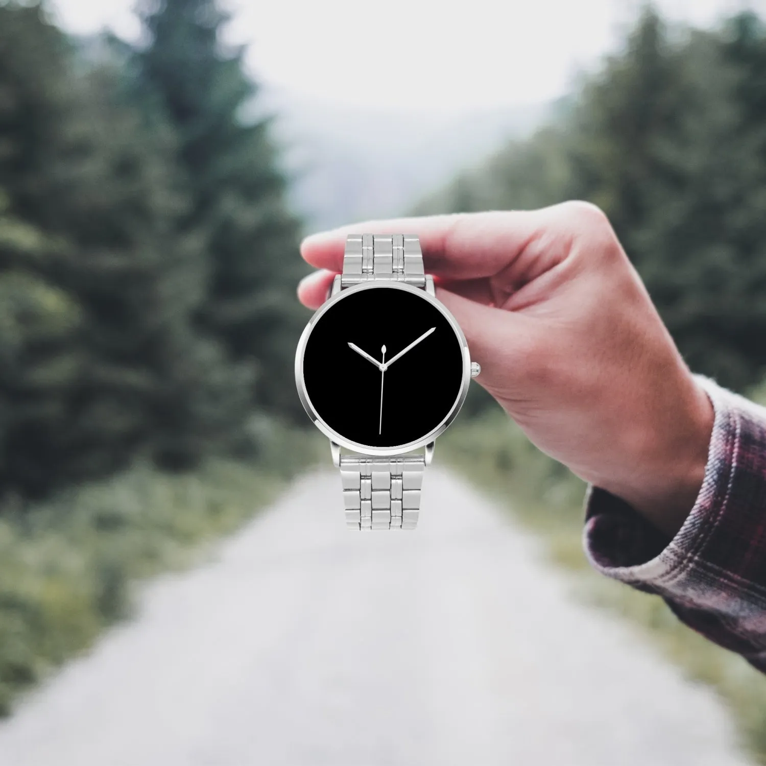Black Instafamous Steel Strap Quartz watch