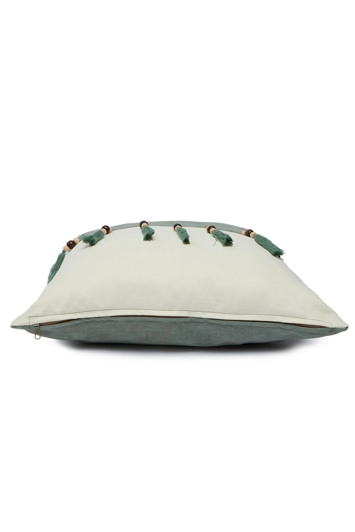Boho Decorative Throw Pillow Covers with Tassels and Chaplet, 18 x 18 inch Modern Design Polyester Cushion Covers for Couch,K-100