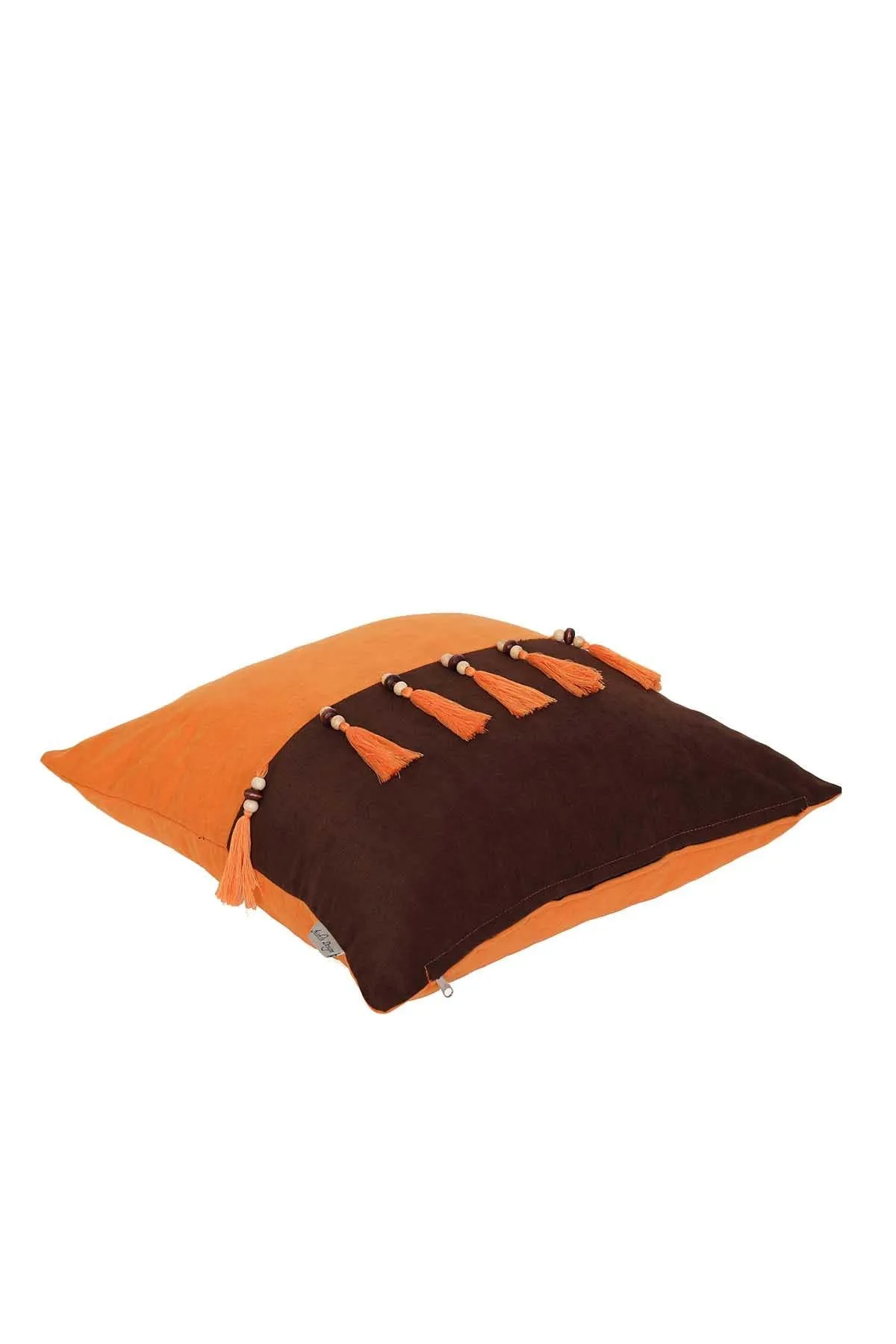 Boho Decorative Throw Pillow Covers with Tassels and Chaplet, 18 x 18 inch Modern Design Polyester Cushion Covers for Couch,K-100