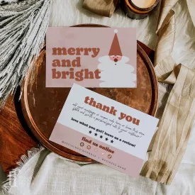 Boho Santa Christmas Business Thank You Card Canva Template