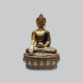 Brass Sitting Buddha on Base 20 in