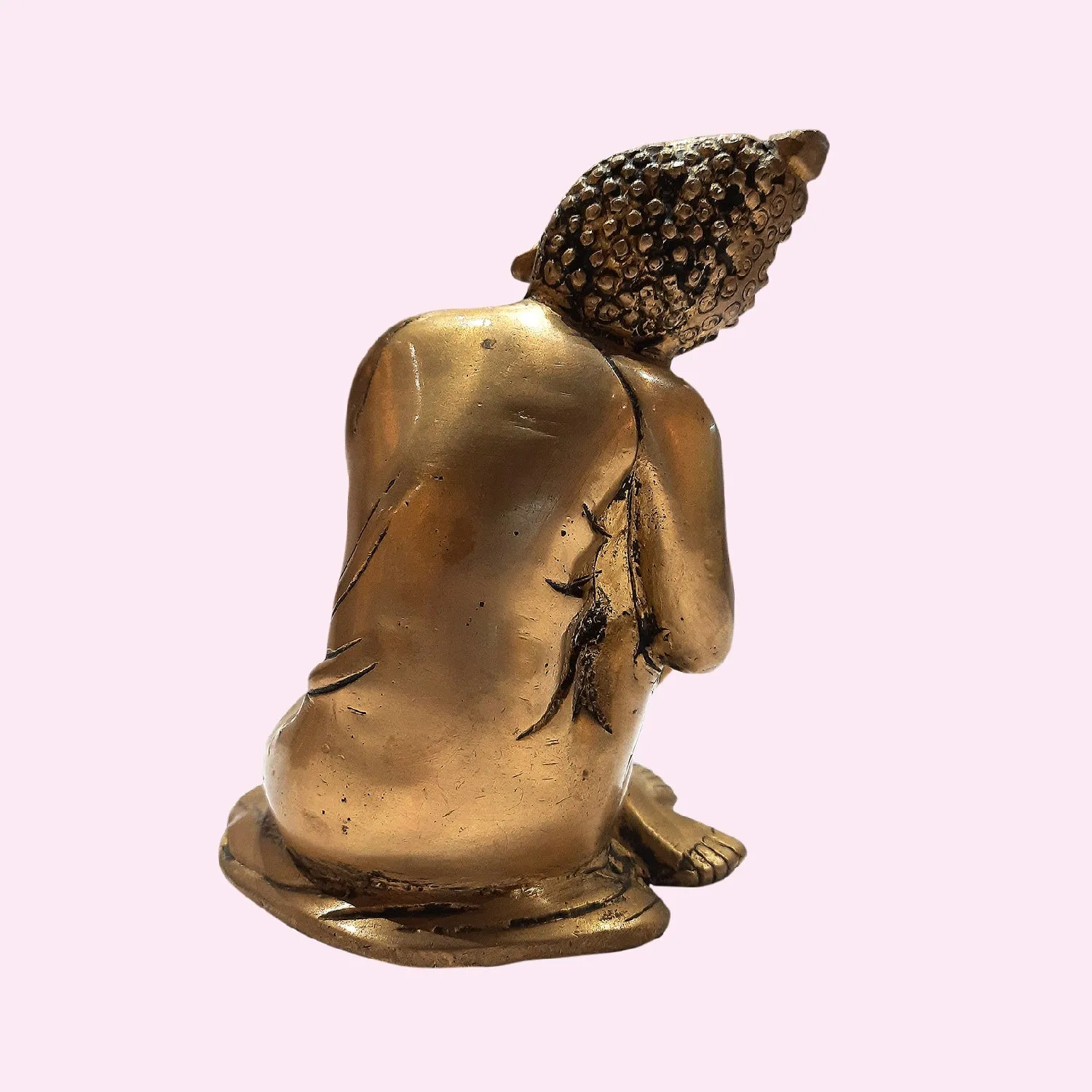 Brass Thinking Buddha 6 in