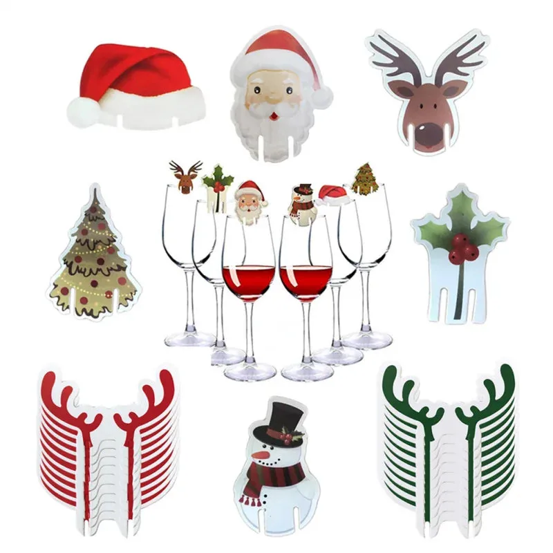 Christmas Cup Card Santa Hat Wine Glass