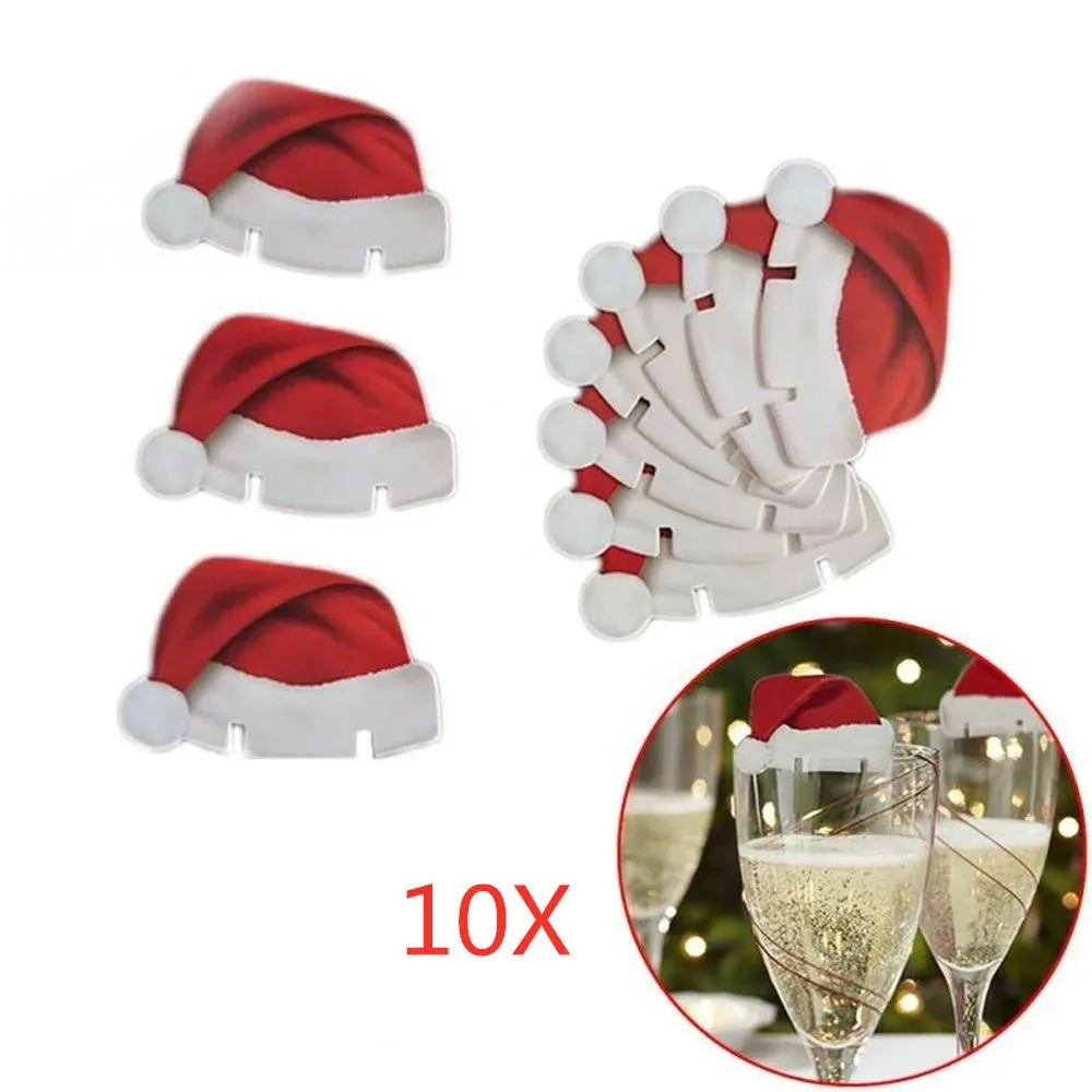 Christmas Cup Card Santa Hat Wine Glass
