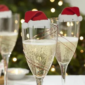 Christmas Cup Card Santa Hat Wine Glass