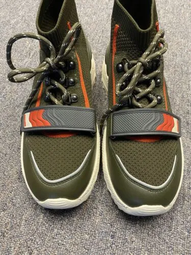 Coach Men's G4442 Hi-top One Strap Runner In Olive Green Size 7.5