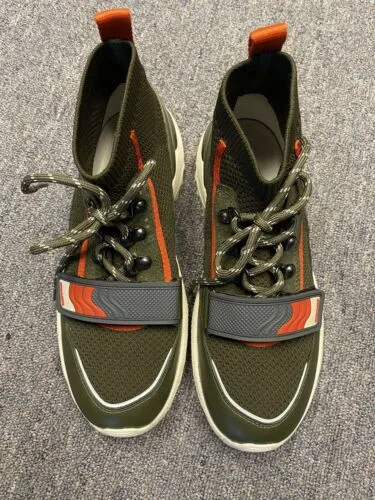 Coach Men's G4442 Hi-top One Strap Runner In Olive Green Size 7.5
