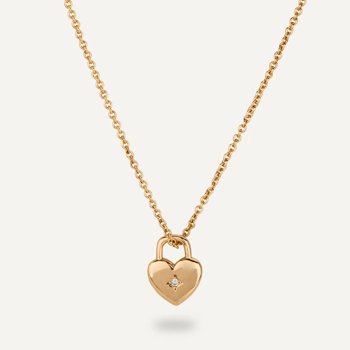 Emily Beaded Heart Necklace In Gold-Tone