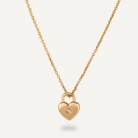 Emily Beaded Heart Necklace In Gold-Tone