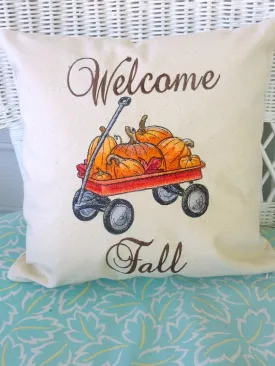 Fall Pumpkin Pillow, Embroidered Fall pillows, Embroidered pillow covers, Thanksgiving pillow cover