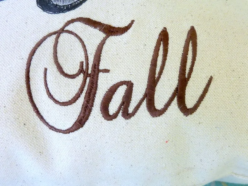 Fall Pumpkin Pillow, Embroidered Fall pillows, Embroidered pillow covers, Thanksgiving pillow cover