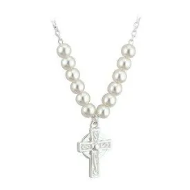First Communion Pearl and Cross Pendant