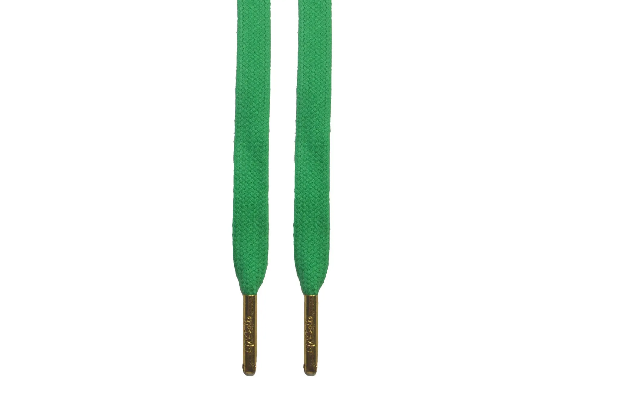 Green Slightly Waxed With Gold Tips Shoelaces