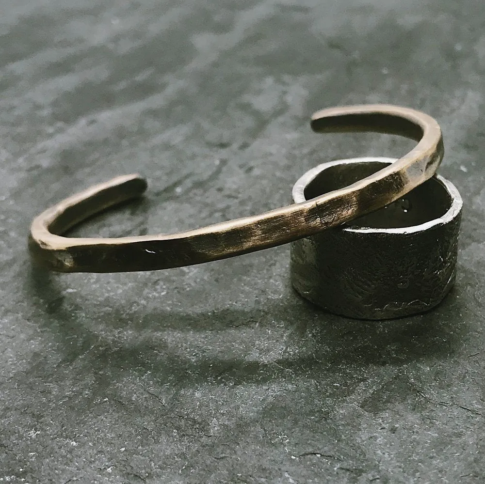 Hammered Antiqued Brass Cuff