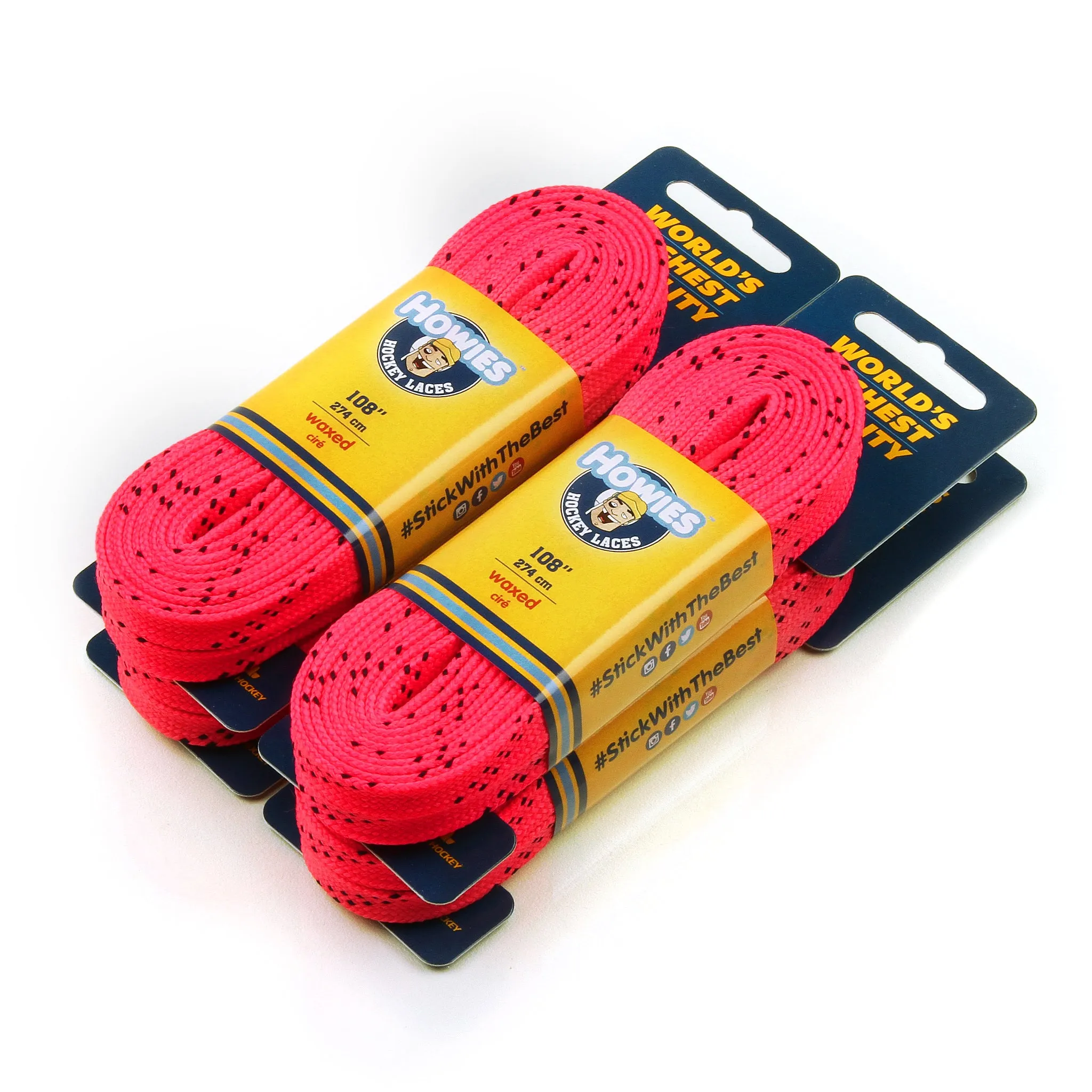 Howies Pink Waxed Hockey Skate Laces