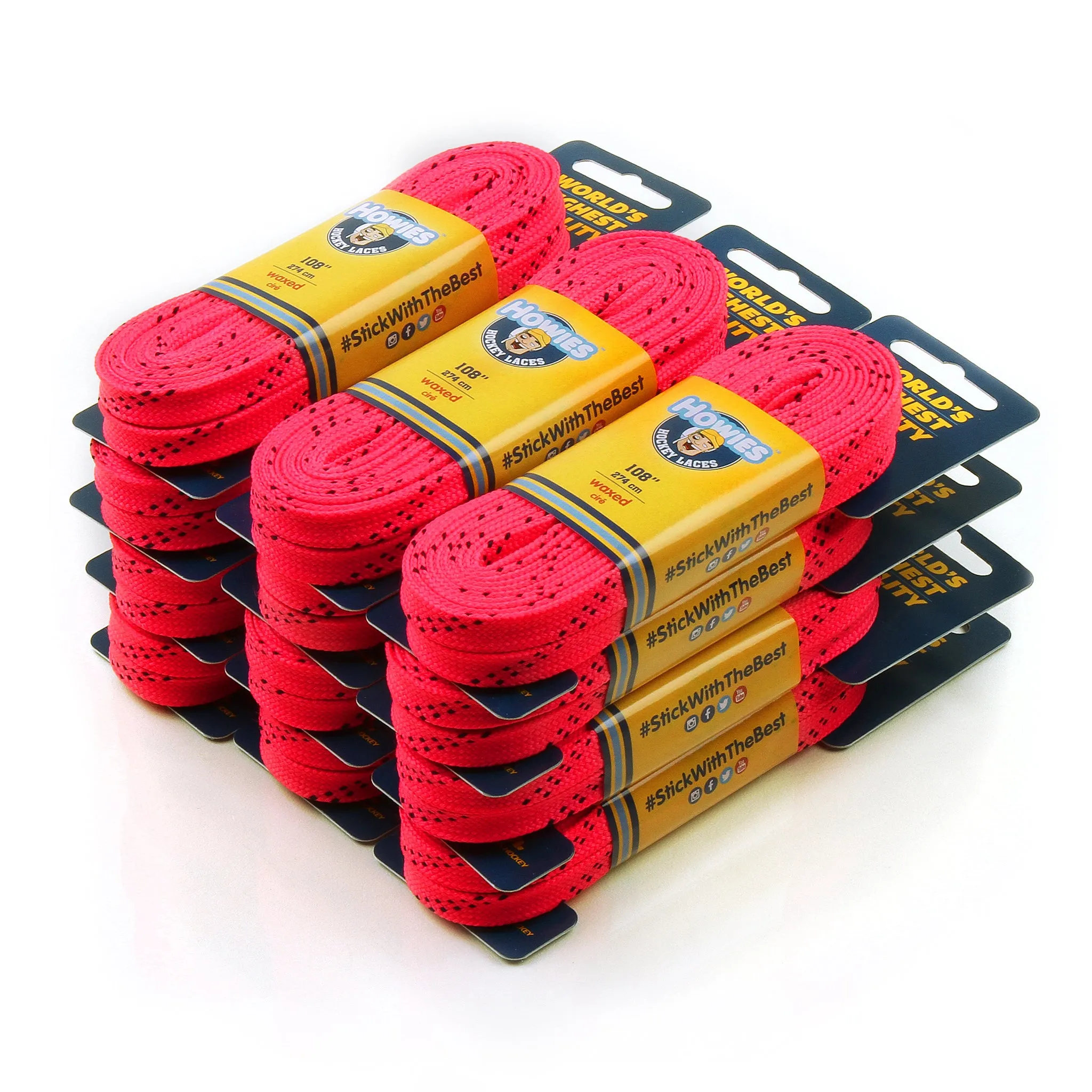 Howies Pink Waxed Hockey Skate Laces