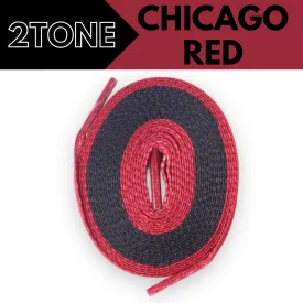 Jordan 1 Laces 2TONE Union Flat - Black with Red Tips for AJ1 Chicago Reimagined