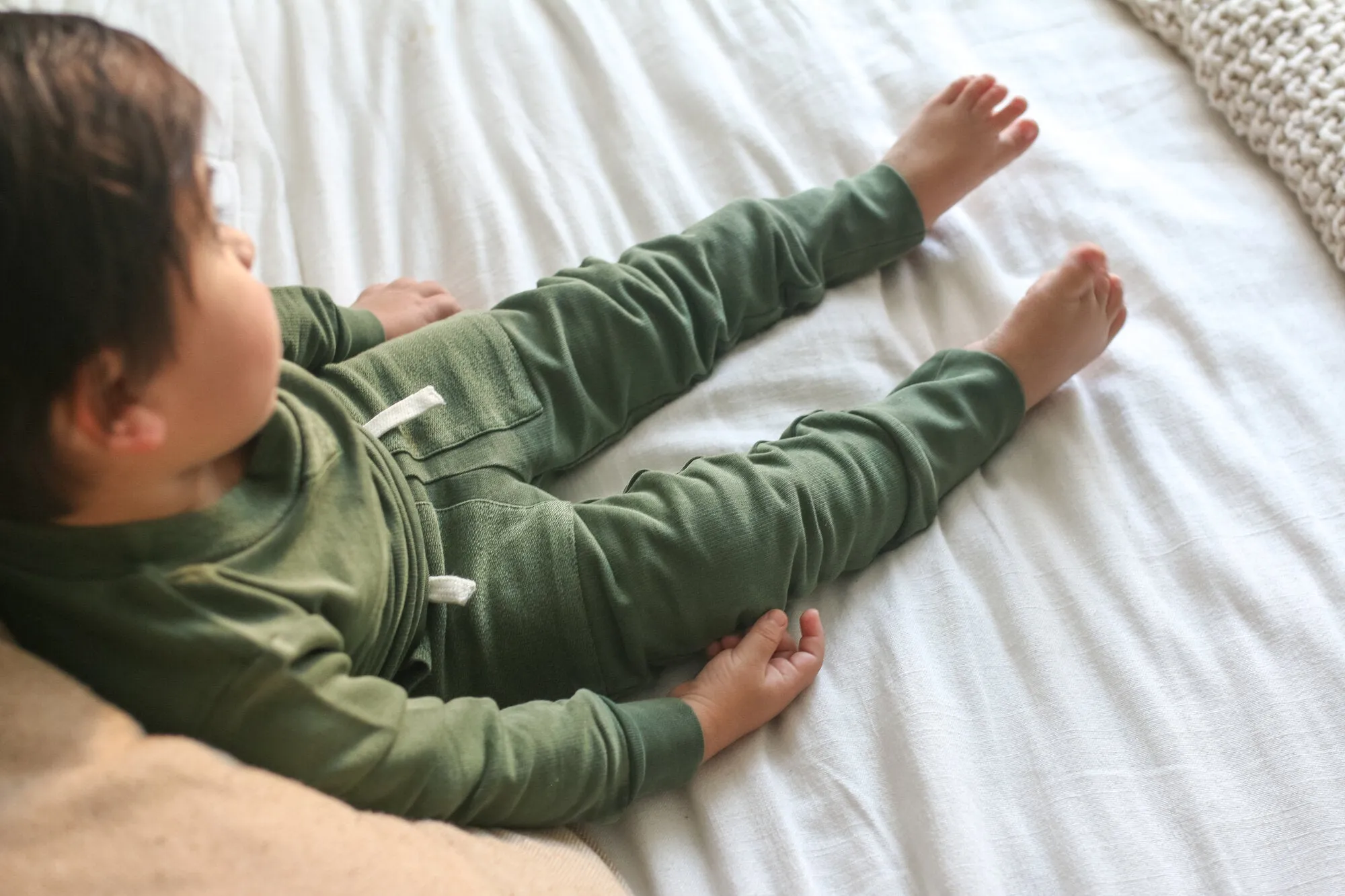 Kid's French Terry Sweatshirt and Jogger Set in Forest