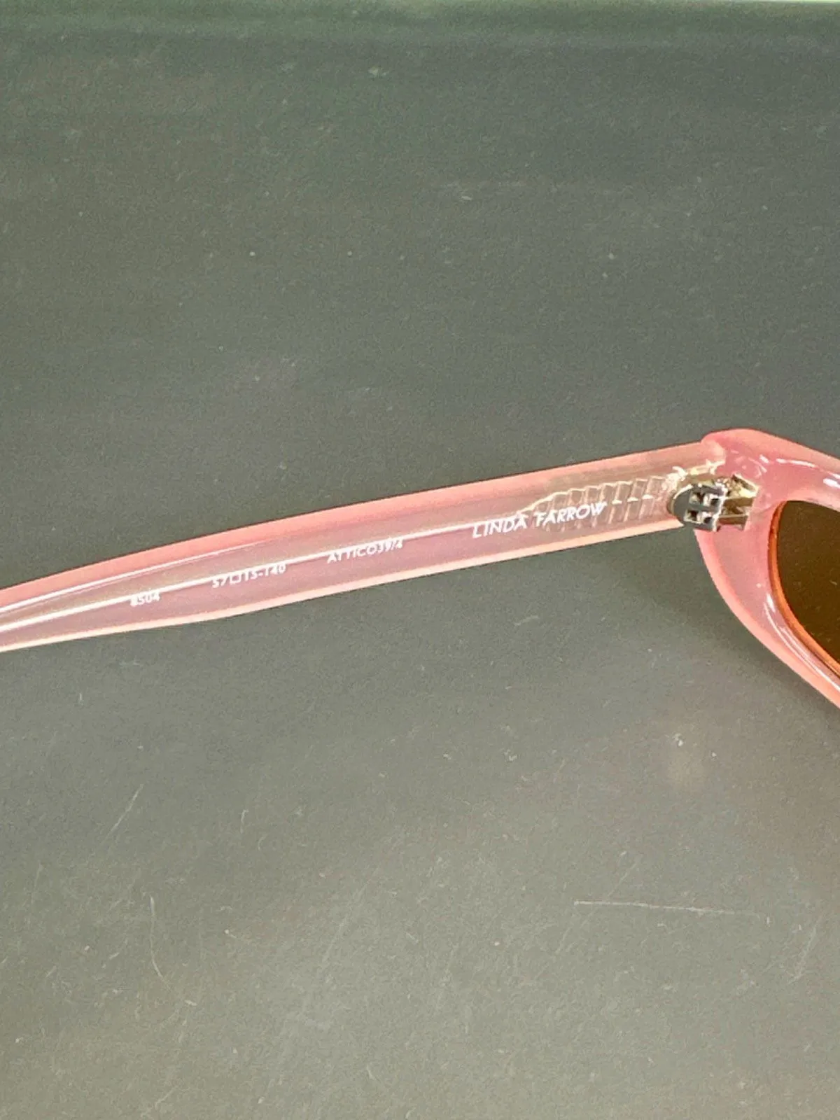 Linda Farrow x The Attico Thea Angular Sunglasses in Pink