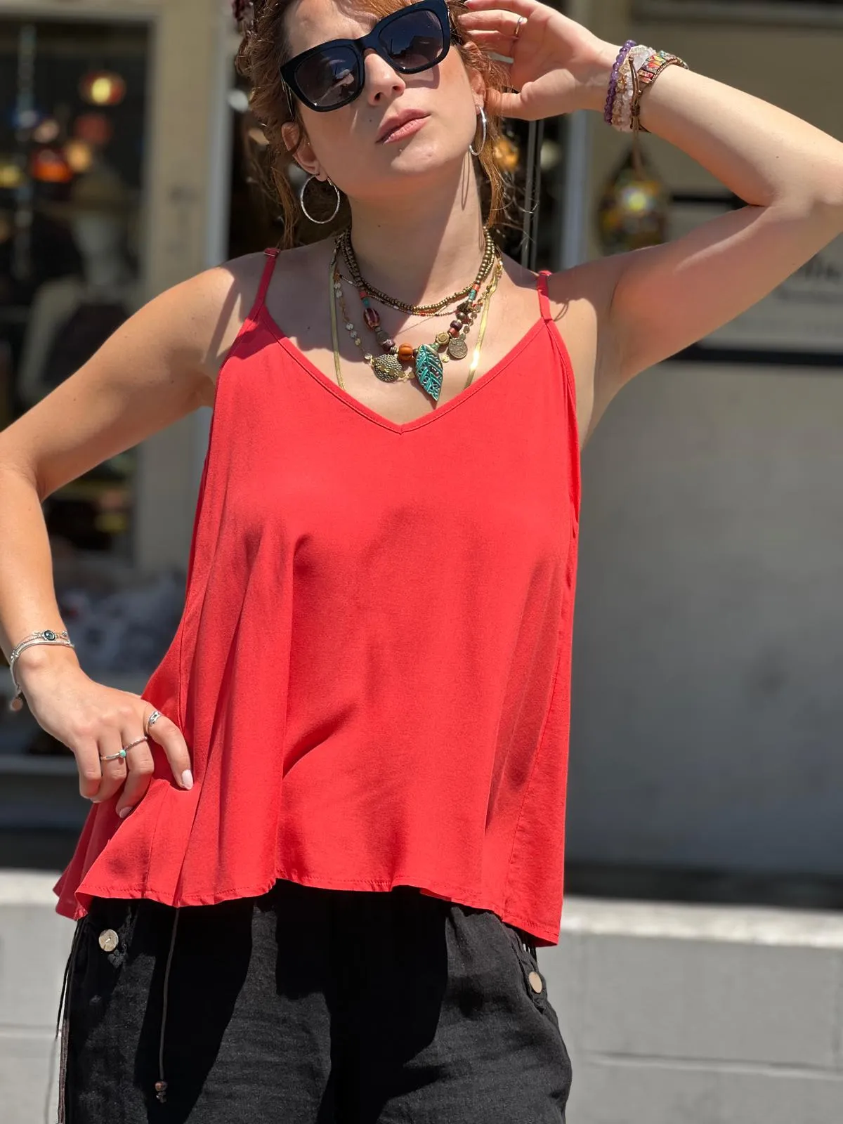 Lıly Viscose Tunic with Adjustable Strap