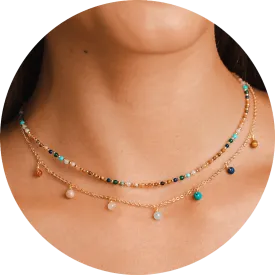 Master Healer 2mm   Dewdrop Necklace Stack