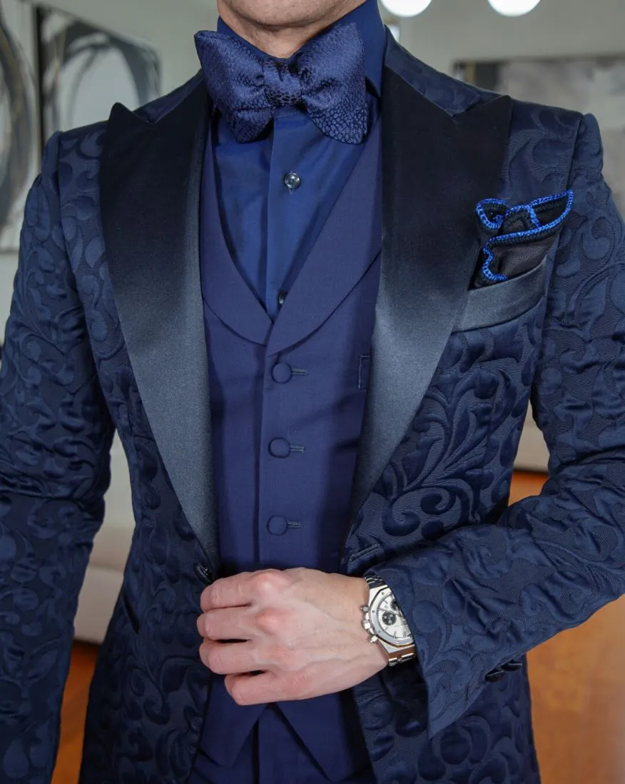 Navy Blue Paisley Jacket @ The Vault