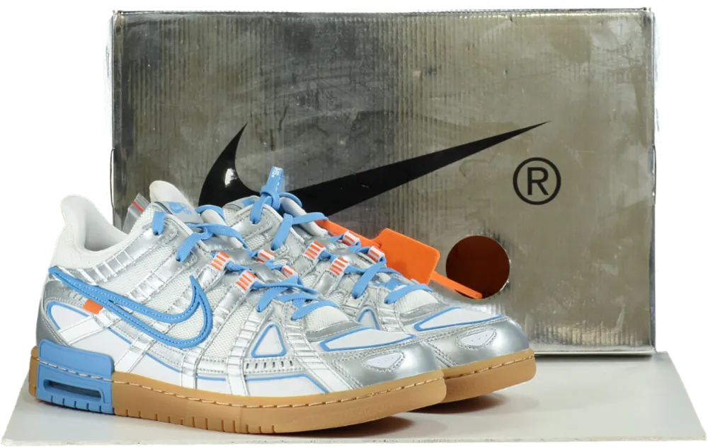 Nike CU6015 White/University Blue Off White Air Rubber Dunk Trainers UK 10.5 👟