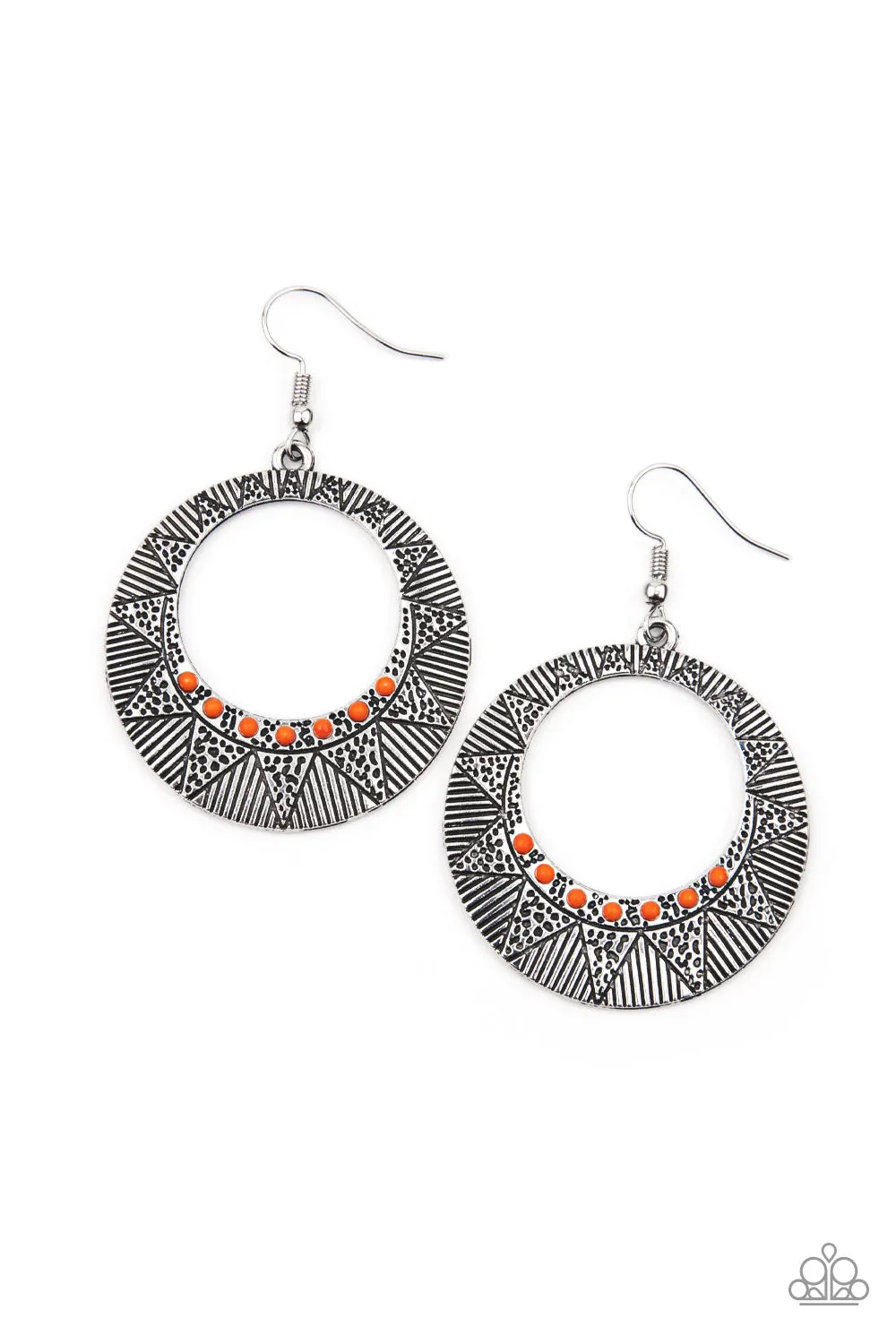 Open Door Jewelry - Adobe Dusk - Orange Earrings - Paparazzi Accessories