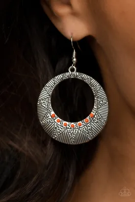 Open Door Jewelry - Adobe Dusk - Orange Earrings - Paparazzi Accessories