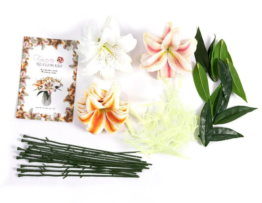 "Luscious Lilies" Forever Flowerz with Stems and Leaves
