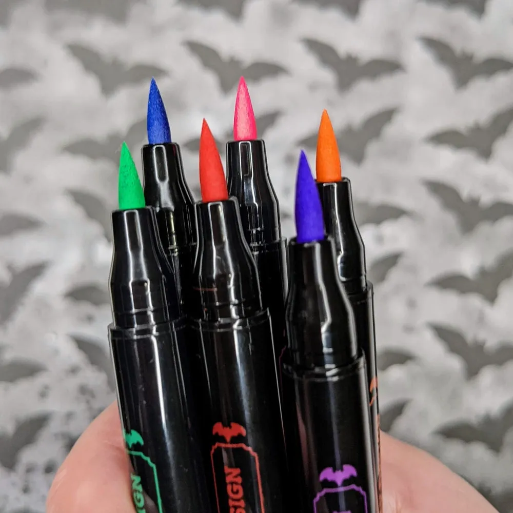 Rainbow Bat Stamps and Eye Liner Makeup (Ashley Hay Design)