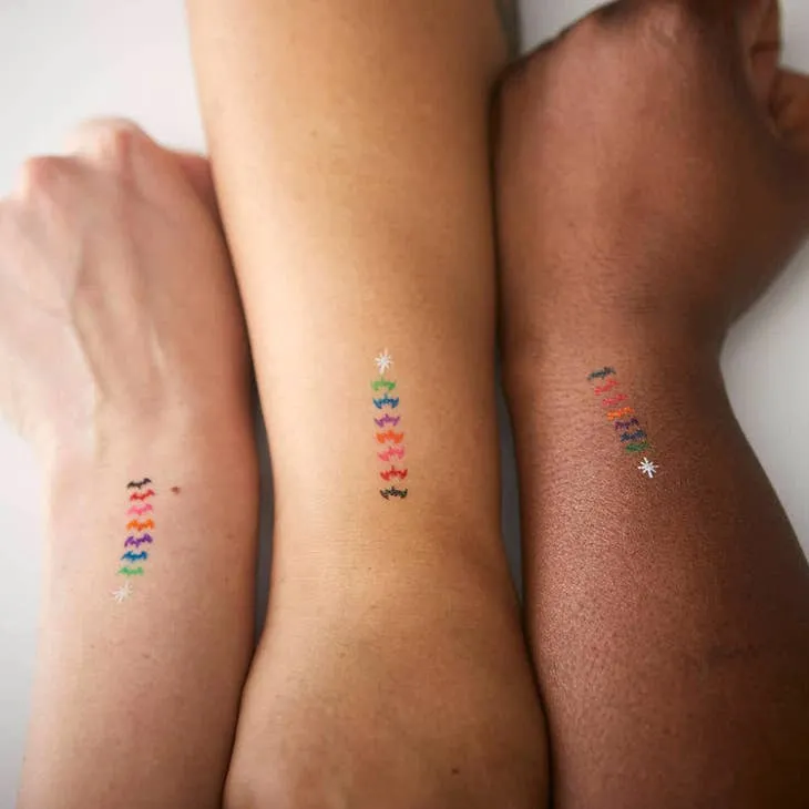 Rainbow Bat Stamps and Eye Liner Makeup (Ashley Hay Design)