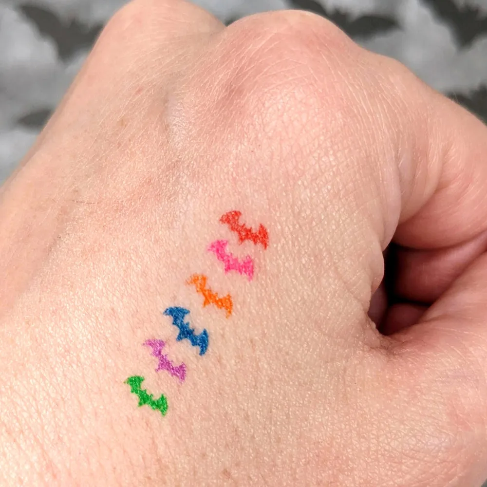 Rainbow Bat Stamps and Eye Liner Makeup (Ashley Hay Design)
