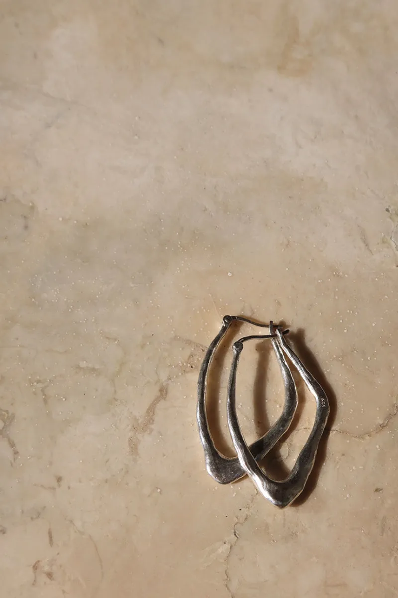 RUSTIC LANE LARGE HOOPS - SILVER