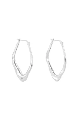 RUSTIC LANE LARGE HOOPS - SILVER